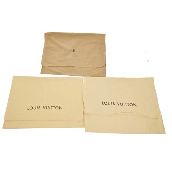 LOUIS VUITTON Logo 10 Set Dust Bag Drawstring Canvas Cotton Beige Brown - Picture 12 of 16